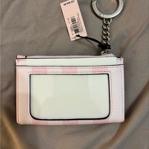 Victoria's Secret Light Pink and White Striped Card Holder - Picture 3 of 3